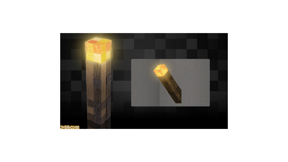 マイクラ』の“実物大レプリカ”グッズが登場。実際に明かりを灯せる