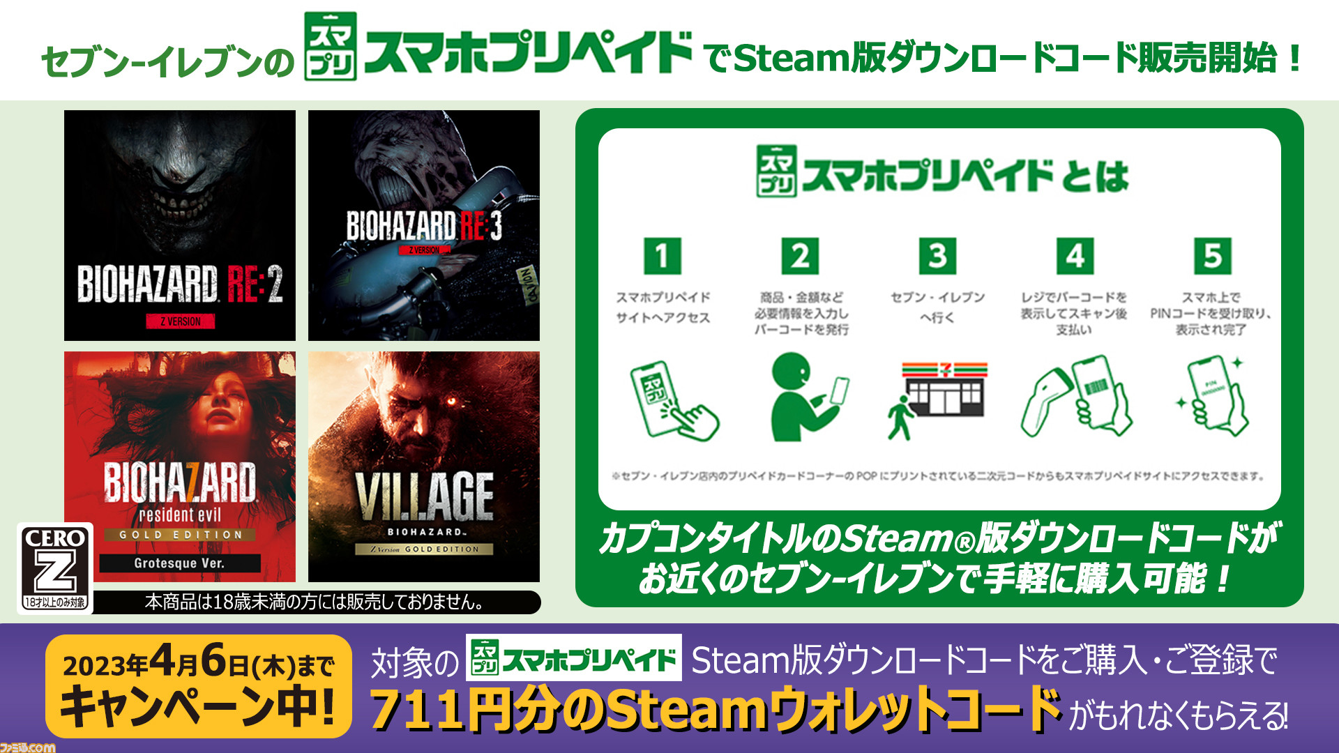 Steam版『バイオハザード RE:4』『モンハンワールド』『成歩堂 