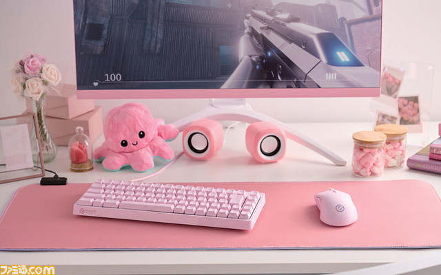 “ELECOM GAMING V custom”のゲーミングマウス&キーボードにピンクとホワイトが追加。エレコムの直販サイトにて限定販売