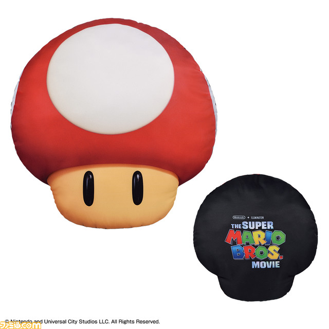 映画『スーパーマリオ』一番くじが5月13日に発売。スーパーキノコ、ハテナブロックなど抱き心地のよさそうなクッションが登場