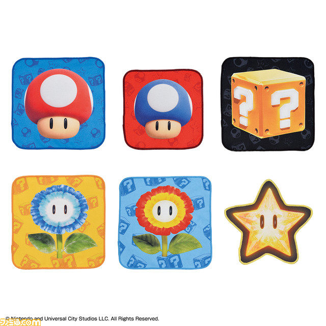 映画『スーパーマリオ』一番くじが5月13日に発売。スーパーキノコ、ハテナブロックなど抱き心地のよさそうなクッションが登場