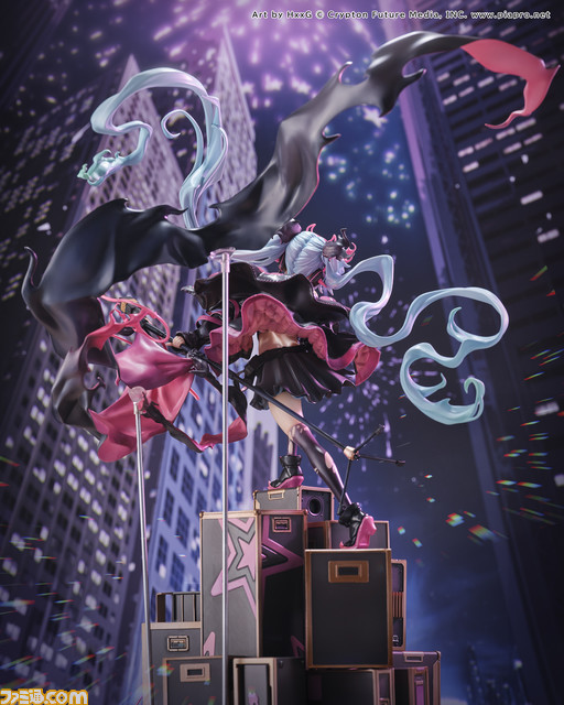 【初音ミク】クールなライブパフォーマンス姿でフィギュア化。全長約47センチのビッグサイズ! スピーカー型の台座もイカす