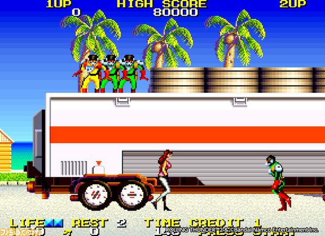 Switch/PS4『アケアカ ローリングサンダー2』5月25日より配信開始。特殊作戦部隊が秘密組織ネオゲルドラに立ち向かう横スクロール2Dアクション