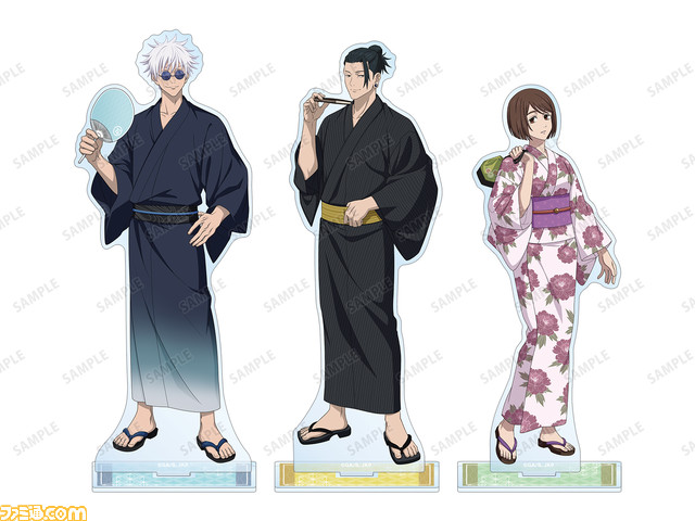 『呪術廻戦』×浅草花やしきのコラボイベントが7月1日より開催。高専時代の五条悟と夏油傑、家入硝子が浴衣姿で登場。限定グッズやフードなどを展開