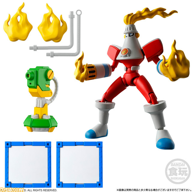 『ロックマンエグゼ』ロックマン、ロール、ガッツマン、ファイアマンのプラモデルが登場。付属の台座を並べておなじみのバトルシーンを再現