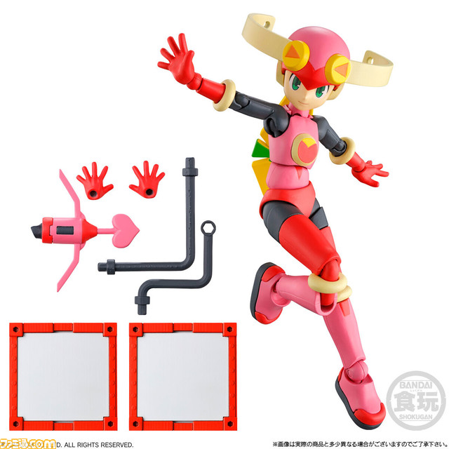 『ロックマンエグゼ』ロックマン、ロール、ガッツマン、ファイアマンのプラモデルが登場。付属の台座を並べておなじみのバトルシーンを再現