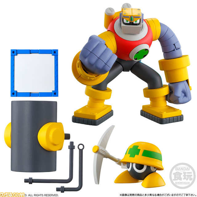 『ロックマンエグゼ』ロックマン、ロール、ガッツマン、ファイアマンのプラモデルが登場。付属の台座を並べておなじみのバトルシーンを再現