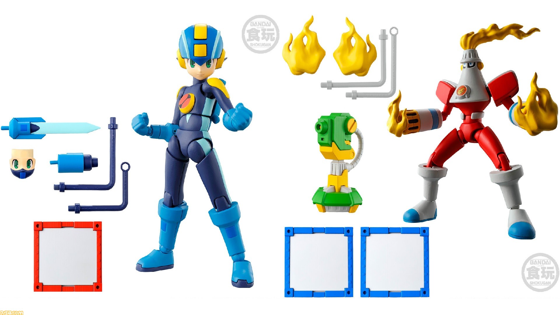 ロックマンエグゼ「3 ガッツマン＆メットール」「4 ファイアマン＆キャノーダム」 ロックマンエグゼ』のプラモデル4種が発売。「ロックマン