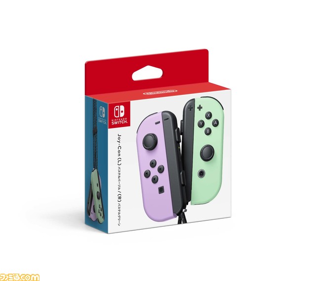【Switch】パステルカラーの新色Joy-Conが6月30日に発売決定。(L) パープル/(R) グリーンと(L) ピンク/(R) イエローのかわいく優しい色合い