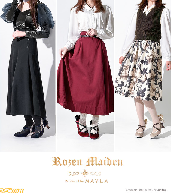 『ローゼンメイデン』上品なパンプスがマイラより6月15日18時発売。真紅、水銀燈、雪華綺晶の美しさと気高さを閉じ込めた3カラー展開