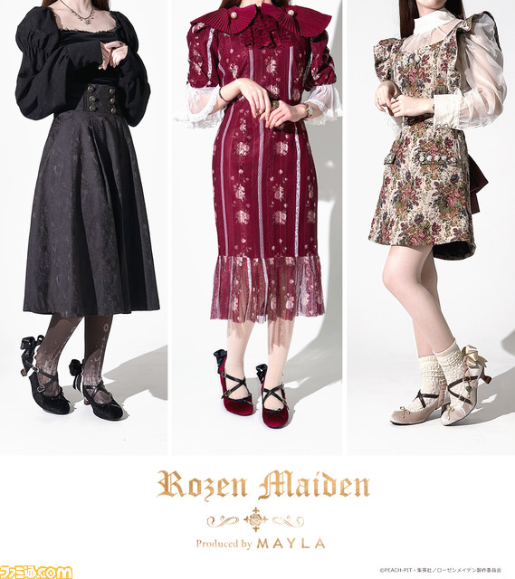 『ローゼンメイデン』上品なパンプスがマイラより6月15日18時発売。真紅、水銀燈、雪華綺晶の美しさと気高さを閉じ込めた3カラー展開