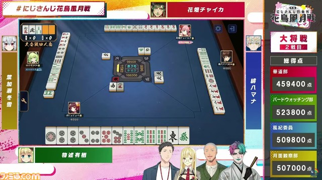 【にじさんじ】麻雀杯“第3回 花鳥風月戦”は舞元啓介率いるバードウォッチング部（佐伯イッテツ、伏見ガク、える、物述有栖）が優勝！