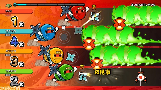 Switch『太鼓の達人 ドンダフルフェスティバル』無料アプデ“走れ！ニンジャ道場”を本日（6/28）より配信。どんちゃんたちが忍者となって4人で遊べるマルチプレイモード