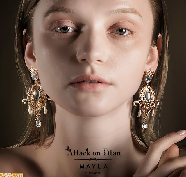 『進撃の巨人』アニやヒストリアたちがマイラの手で豪華なピアス&イヤリングに。7月4日18時より予約受付スタート【サシャモデルの中央には芋の花】