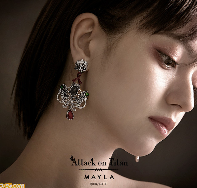 『進撃の巨人』アニやヒストリアたちがマイラの手で豪華なピアス&イヤリングに。7月4日18時より予約受付スタート【サシャモデルの中央には芋の花】