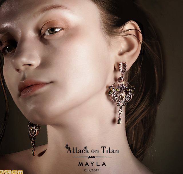 『進撃の巨人』アニやヒストリアたちがマイラの手で豪華なピアス&イヤリングに。7月4日18時より予約受付スタート【サシャモデルの中央には芋の花】