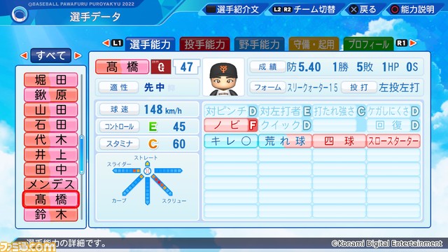 『パワプロ2022』無料アップデートを実施。ヤクルトの丸山翔大やオリックスのレアンドロ・セデーニョなど、16名の選手を追加