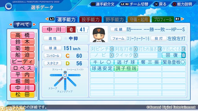 『パワプロ2022』無料アップデートを実施。ヤクルトの丸山翔大やオリックスのレアンドロ・セデーニョなど、16名の選手を追加