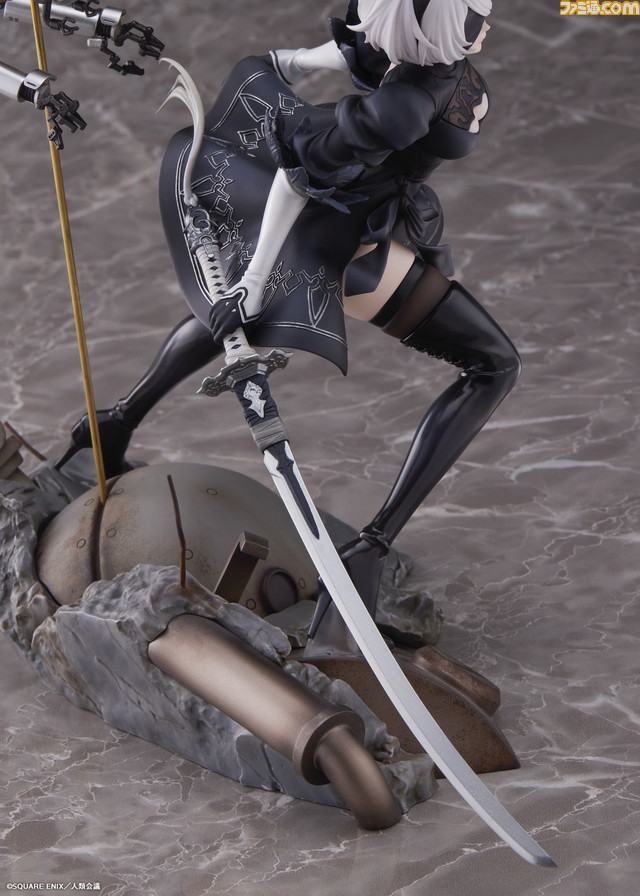 『ニーアオートマタ』より2Bの1/7スケールフィギュアの予約が開始。白の契約を手にした躍動感あふれる姿を立体化
