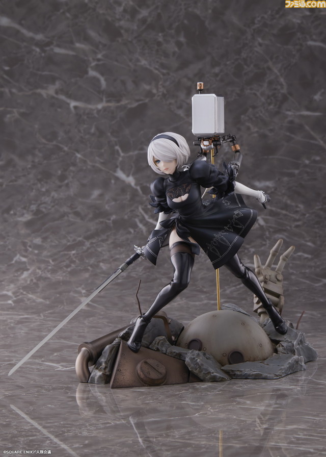 『ニーアオートマタ』より2Bの1/7スケールフィギュアの予約が開始。白の契約を手にした躍動感あふれる姿を立体化