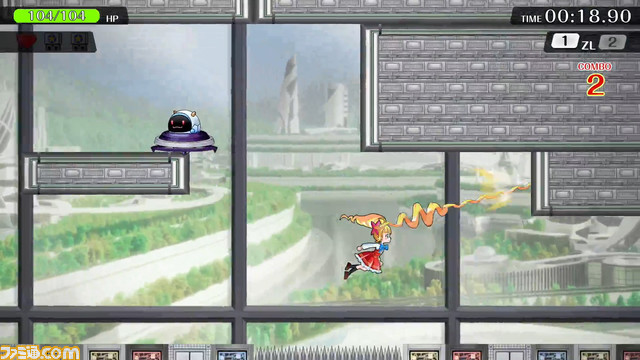 金髪縦ロールを伸ばして刺して振り回す。横スクロールアクション『螺旋麗嬢 スパイラルお嬢様 超髪のマキナ』がSwitchで今冬発売