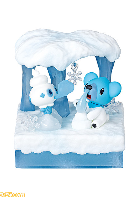【ポケモン】雪の中で佇むグレイシアや氷の結晶と戯れるアローラロコンなど、雪原がテーマのかわいいジオラマフィギュアが発売