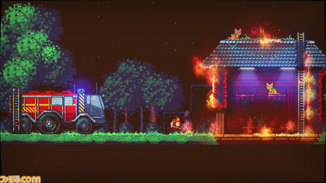 <Nintendo Switch><PlayStation4> ダウンロードソフト 大火災に立ち向かう消防士の活躍を描く2D アクションアドベンチャー！『デッド・セルズ』のクリエイターが贈る新作タイトル登場！