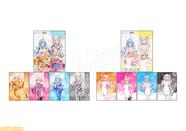 ホロライブ×極楽湯・RAKU SPAコラボ“フロライフ”の第3弾が開催。5期生の浴衣&フロあがり姿の描き下ろしイラストを使用した新グッズが登場
