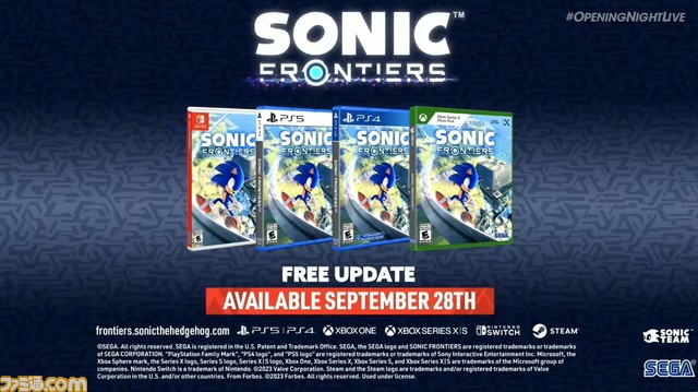 『ソニックフロンティア』無料大型アプデ第3弾“超・完全決戦”9月29日配信。新シナリオやプレイアブルキャラが追加【gamescom 2023】