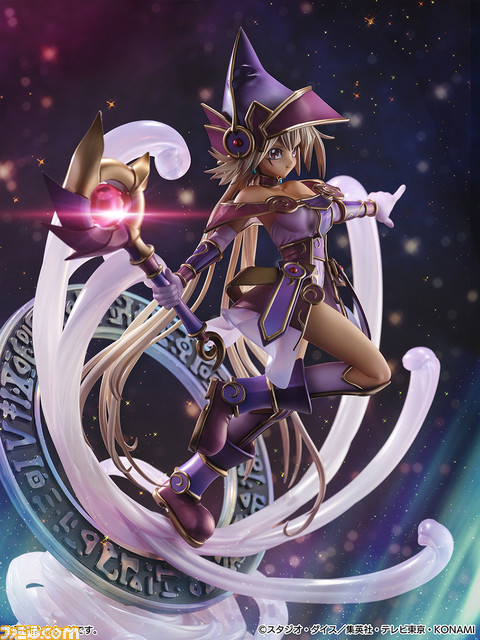 『遊戯王』幻想の見習い魔導師カードイラストを再現したフィギュアが予約受付開始。魔法陣は角度によって光り方が変化する特殊加工