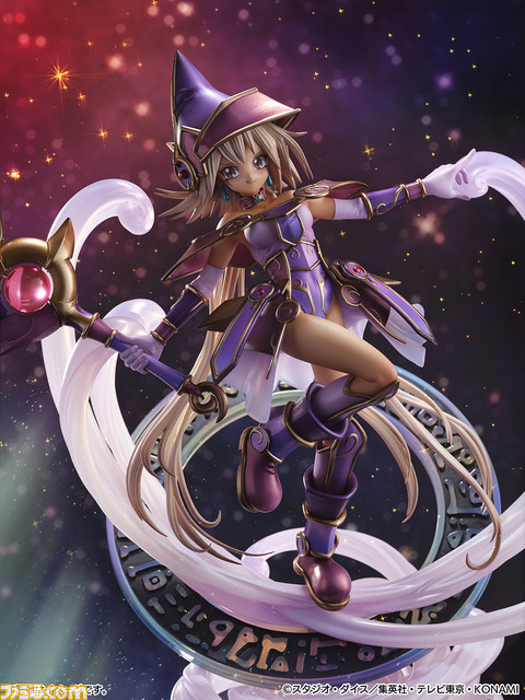 『遊戯王』幻想の見習い魔導師カードイラストを再現したフィギュアが予約受付開始。魔法陣は角度によって光り方が変化する特殊加工