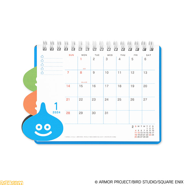 “ドラゴンクエスト文具屋”第3弾が10月より順次発売。スライムが描かれた2024年カレンダー、手帳、ボールペンなど普段使いできるアイテムが続々登場