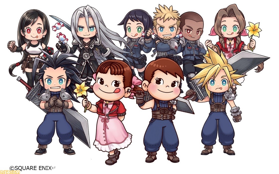 FF7 エバークライシス』が不二家とコラボ。ペコちゃんがエアリス、ポコ