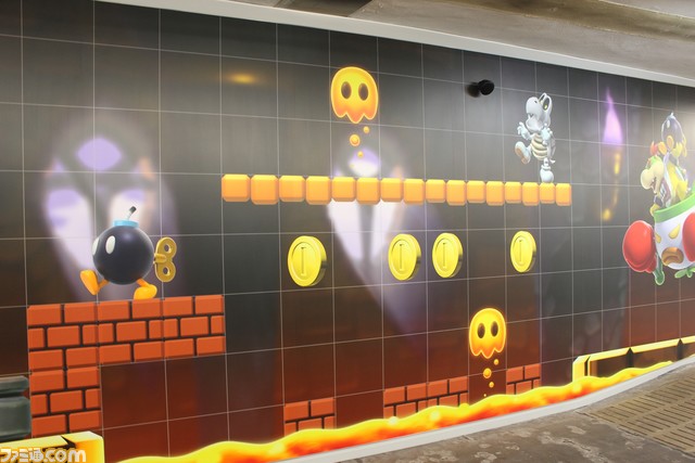 『スーパーマリオ』の世界を表現したグラフィック(壁画)が京都・四条通地下道に登場。目だけではなく耳でも堪能できる楽しい展示