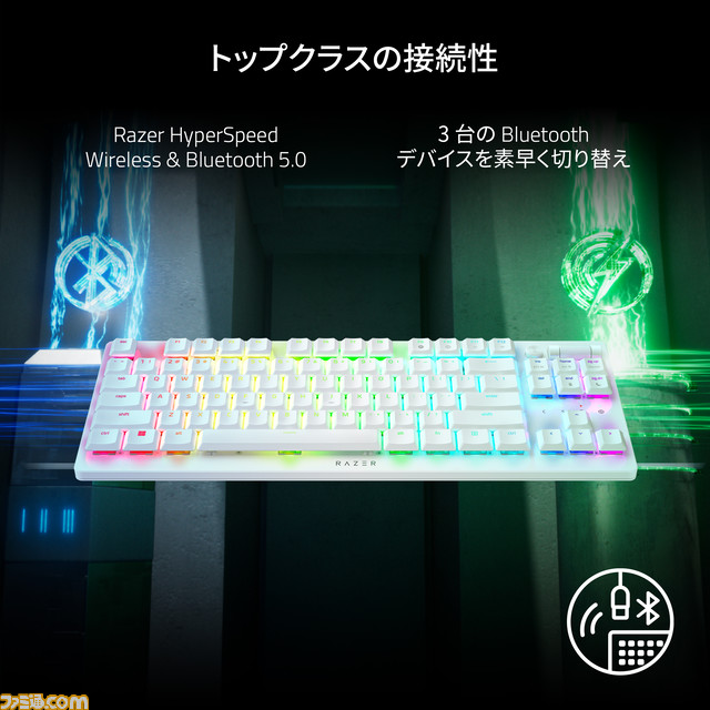 【Razer】高音質マイク＆約280gの軽量さを持つワイヤレスヘッドセット、“DeathStalker V2 Pro Tenkeyless”ホワイト版が10/27に発売。本日（10/19）より予約受付開始