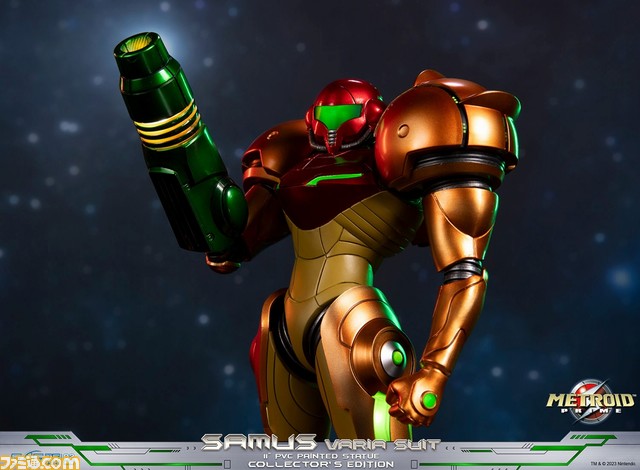 『メトロイドプライム』サムス(バリアスーツ装着)がフィギュア化。コレクターズエディション版はヘルメットやアームキャノンなどが光る