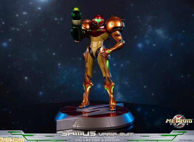 『メトロイドプライム』サムス(バリアスーツ装着)がフィギュア化。コレクターズエディション版はヘルメットやアームキャノンなどが光る