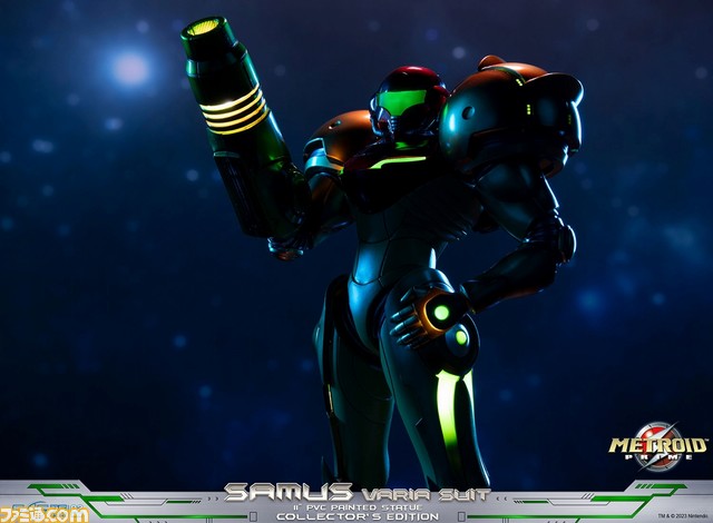 『メトロイドプライム』サムス(バリアスーツ装着)がフィギュア化。コレクターズエディション版はヘルメットやアームキャノンなどが光る