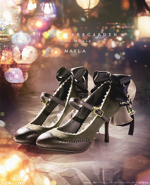 『ヴァイオレット・エヴァーガーデン』パンプス新色“キントハイト”は落ち着いたグリーンと華やかなリボンがエレガント。10月30日18時より受注開始