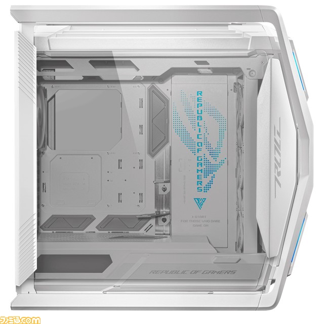 X字のフレームがカッコいいASUS ROG フルタワーサイズPCケースの白色モデルが登場。E-ATXマザーボードや460ミリのビデオカードに対応