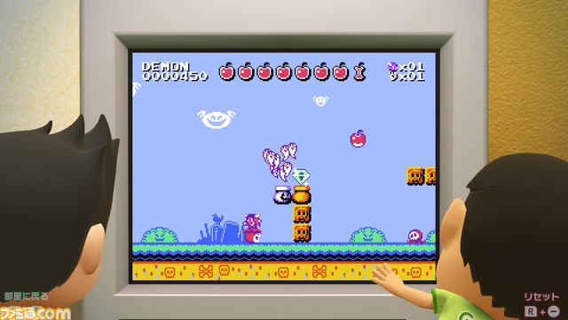 E_レトロ風ゲームプレイ中_引き目