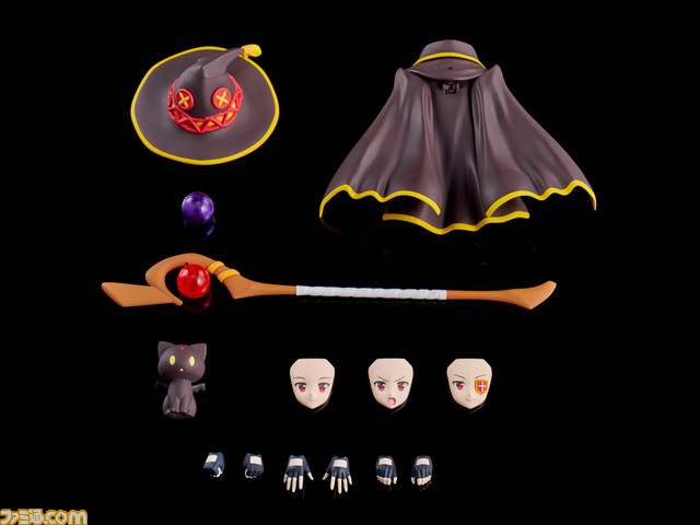 『このすば』めぐみんのプラモデルが登場。付属パーツを合わせると爆裂魔法発動シーンを再現可能。DX版にはオリジナルデザインの水着ボディも同梱