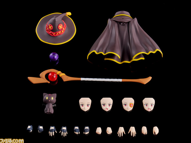 『このすば』めぐみんのプラモデルが登場。付属パーツを合わせると爆裂魔法発動シーンを再現可能。DX版にはオリジナルデザインの水着ボディも同梱