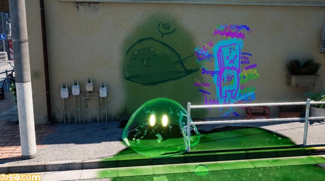 日本の街をぬるっと練り歩くスライムの映像が話題に。シャワーの水を浴びてたぷたぷになったり、炭酸ジュースを飲んでしゅわしゅわになるシーンも