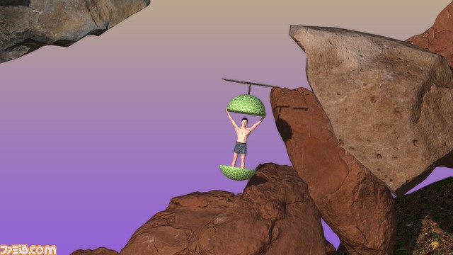 メロン男が跳ねる高難易度登山ゲー『Peeking at the Peak』が12月15日にSteamで配信。サザエさんのOPを彷彿とさせる飛び出しかたがツボ