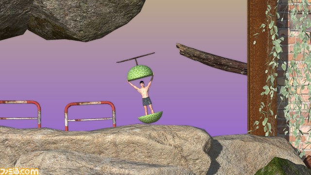 メロン男が跳ねる高難易度登山ゲー『Peeking at the Peak』が12月15日にSteamで配信。サザエさんのOPを彷彿とさせる飛び出しかたがツボ