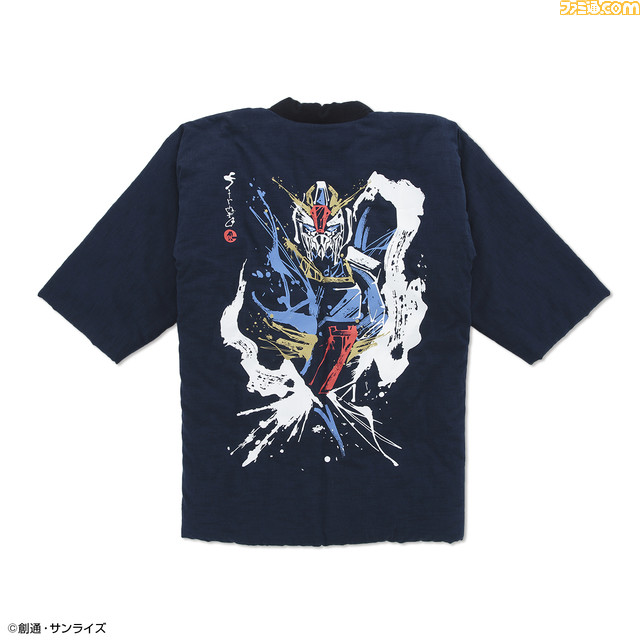 『Zガンダム』宮田織物とのコラボ半纏が12月16日より発売。背中には筆絵で描かれたZガンダム、キュベレイ、百式がデザイン