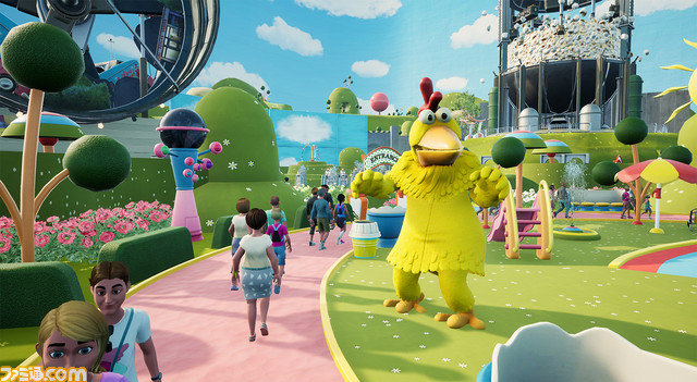 遊園地シム『パークビヨンド』に『チキンラン』とのコラボDLCが登場。卵のコースターや、チキンの着ぐるみなどのアイテムが多数登場。Mod.ioを介してほかのユーザーとのデータ共有も可能に