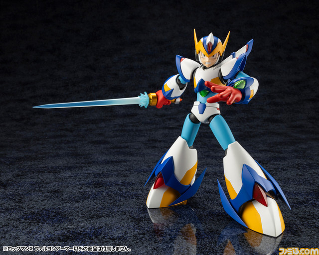 『ロックマンX』ファルコンアーマーの1/12スケールプラモデルが初登場。サーベル（別売り）を持たせると『X6』のギミックも再現できる