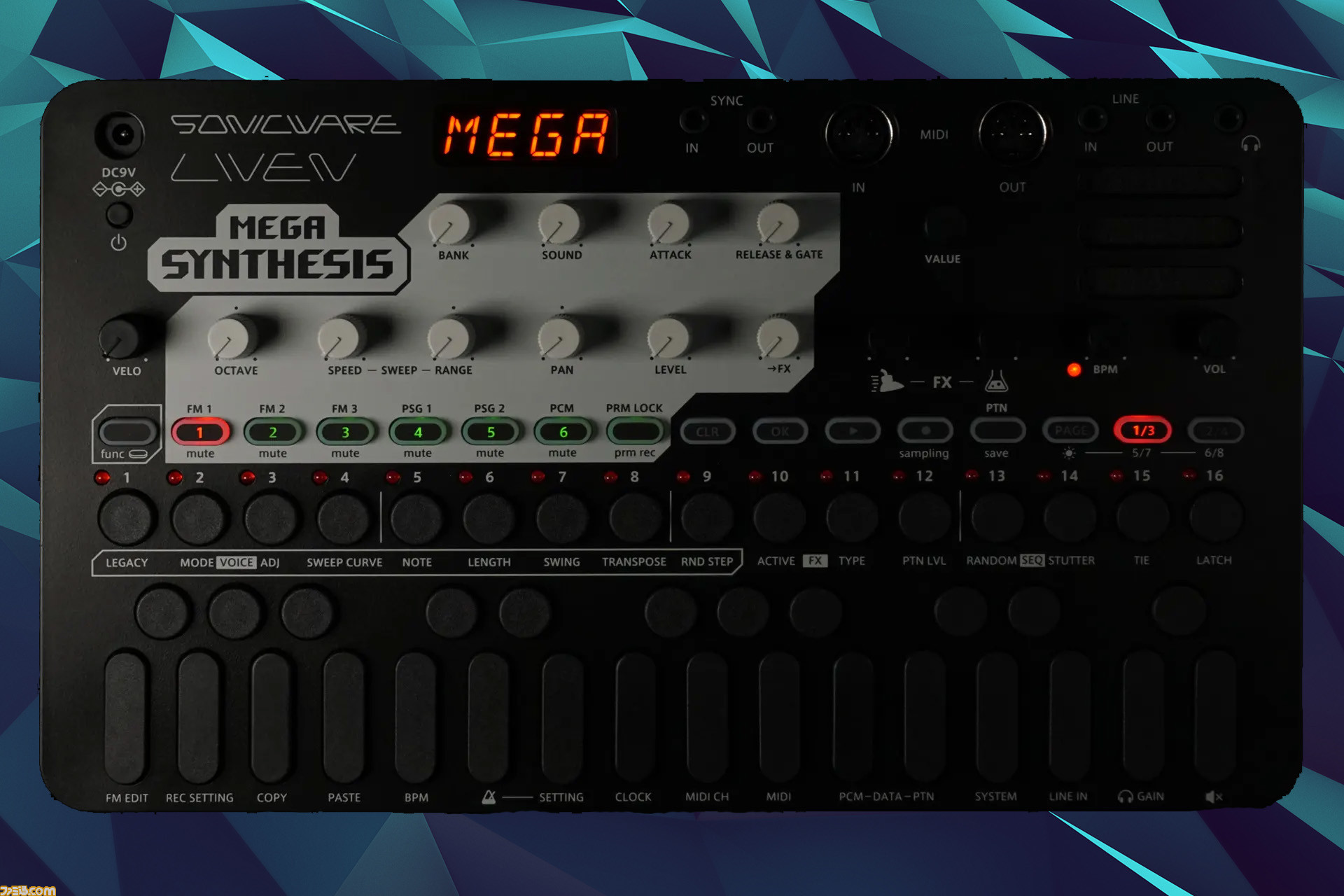 sonicware LIVEN MEGA SYNTHESIS メガシンセシス SONICWARE LIVEN MEGA SYNTHESIS | 16ビット・ゲーム機「メガドライブ